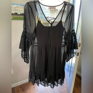 Band of Gypsies Black Sheer Mini Dress